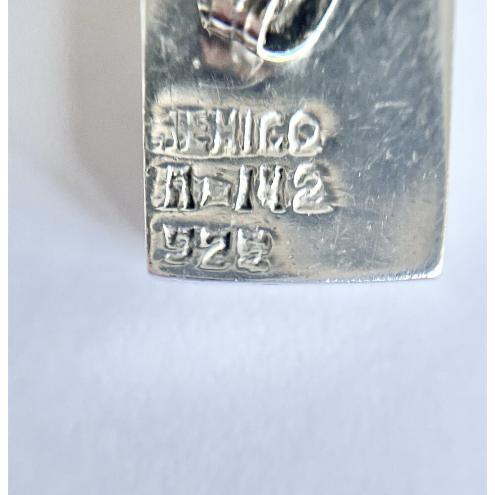 1960s Taxco TA-142 925 Silver & Black Onyx Baguette Rectangle Post Stud Earrings - Picture 8 of 8